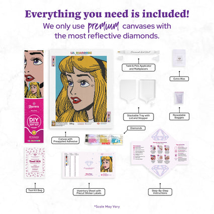 Diamond Painting Briar Rose 13" x 17" (33cm x 42.7cm) / Round with 8 Colors including 2 Fairy Dust Diamonds / 18,600