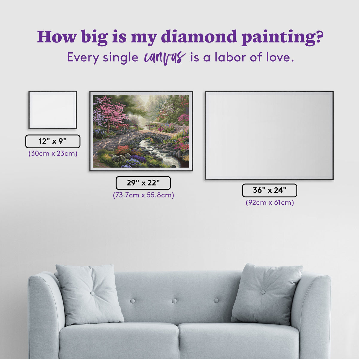 Diamond Painting Bridge of Faith 29" x 22" (73.7cm x 55.8cm) / Square With 56 Colors Including 2 ABs and 3 Fairy Dust Diamonds / 66,304