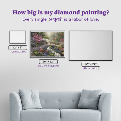 Diamond Painting Bridge of Faith 29" x 22" (73.7cm x 55.8cm) / Square With 56 Colors Including 2 ABs and 3 Fairy Dust Diamonds / 66,304