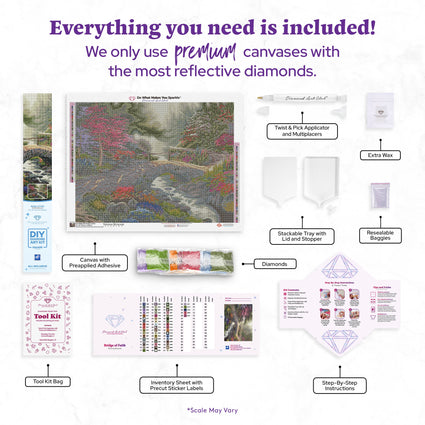Diamond Painting Bridge of Faith 29" x 22" (73.7cm x 55.8cm) / Square With 56 Colors Including 2 ABs and 3 Fairy Dust Diamonds / 66,304