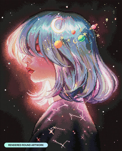 Diamond Painting Bring Me Back to the Stars 22" x 27" (55.6cm x 68.8cm) / Round with 82 Colors including 2 ABs and 1 Frosted Diamond and 4 Fairy Dust Diamonds / 50,500