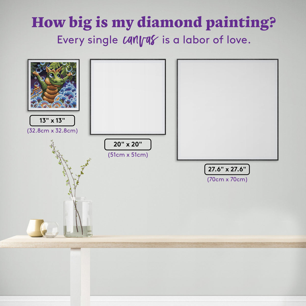 Diamond Painting Bubbles 13" x 13" (32.8cm x 32.8cm) / Round with 43 Colors including 3 ABs and 1 Fairy Dust Diamonds / 13,689