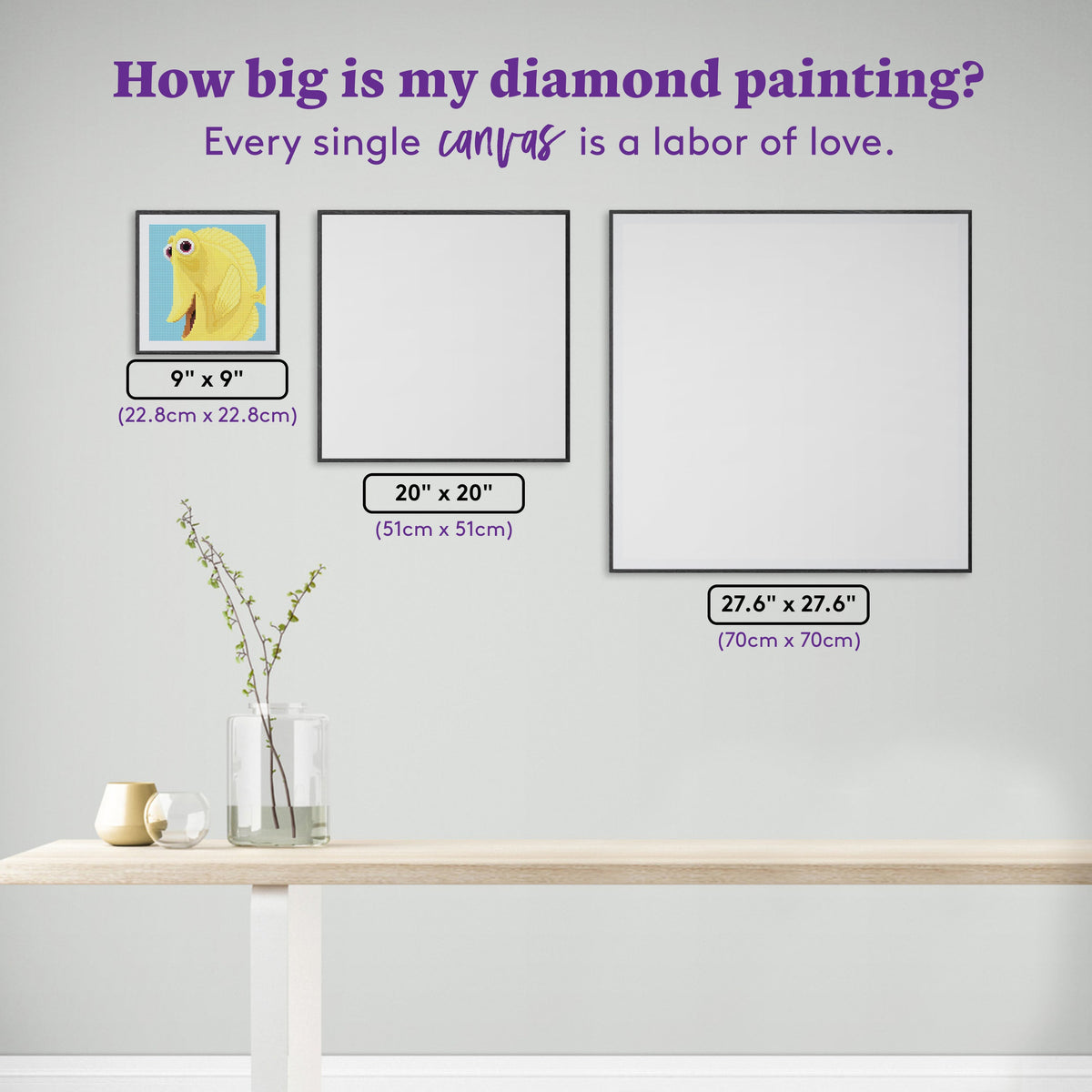Diamond Painting Bubbles 9" x 9" (22.8cm x 22.8cm) / Round with 19 Colors including 1 AB and 2 Fairy Dust Diamonds / 6,889