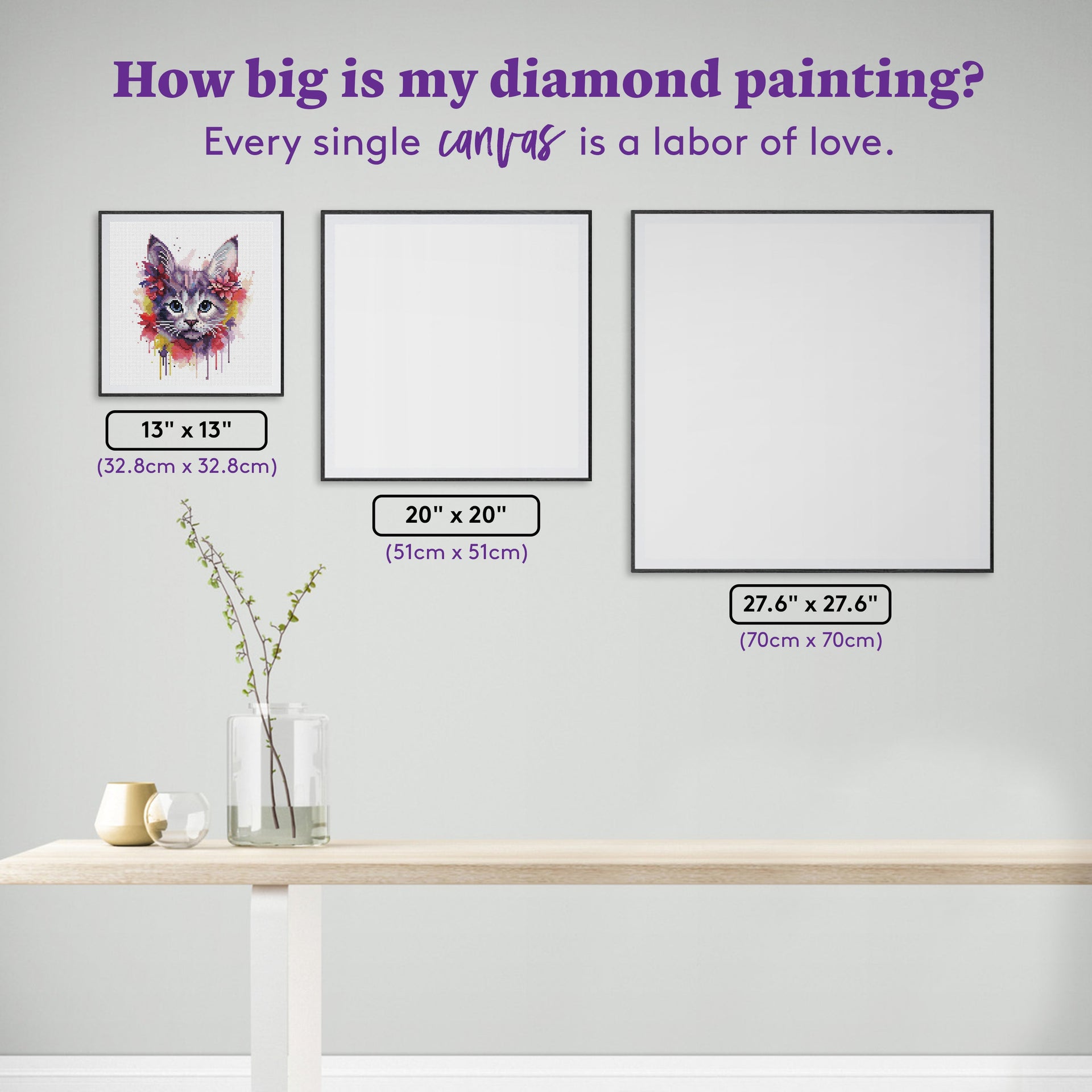 Diamond Painting Bubbles 13" x 13" (32.8cm x 32.8cm) / Round with 34 Colors including 2 ABs and 3 Fairy Dust Diamonds / 13,689