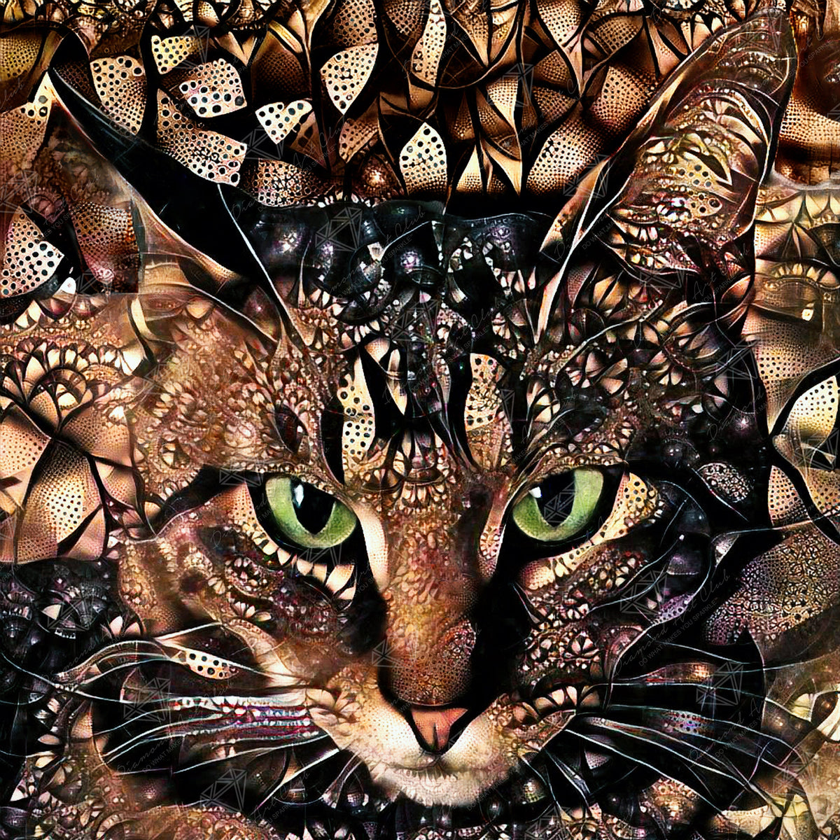 Diamond Painting Bud the Tabby Cat 22" x 22" (55.8cm x 55.8cm) / Square with 21 Colors including 2 ABs / 50,176