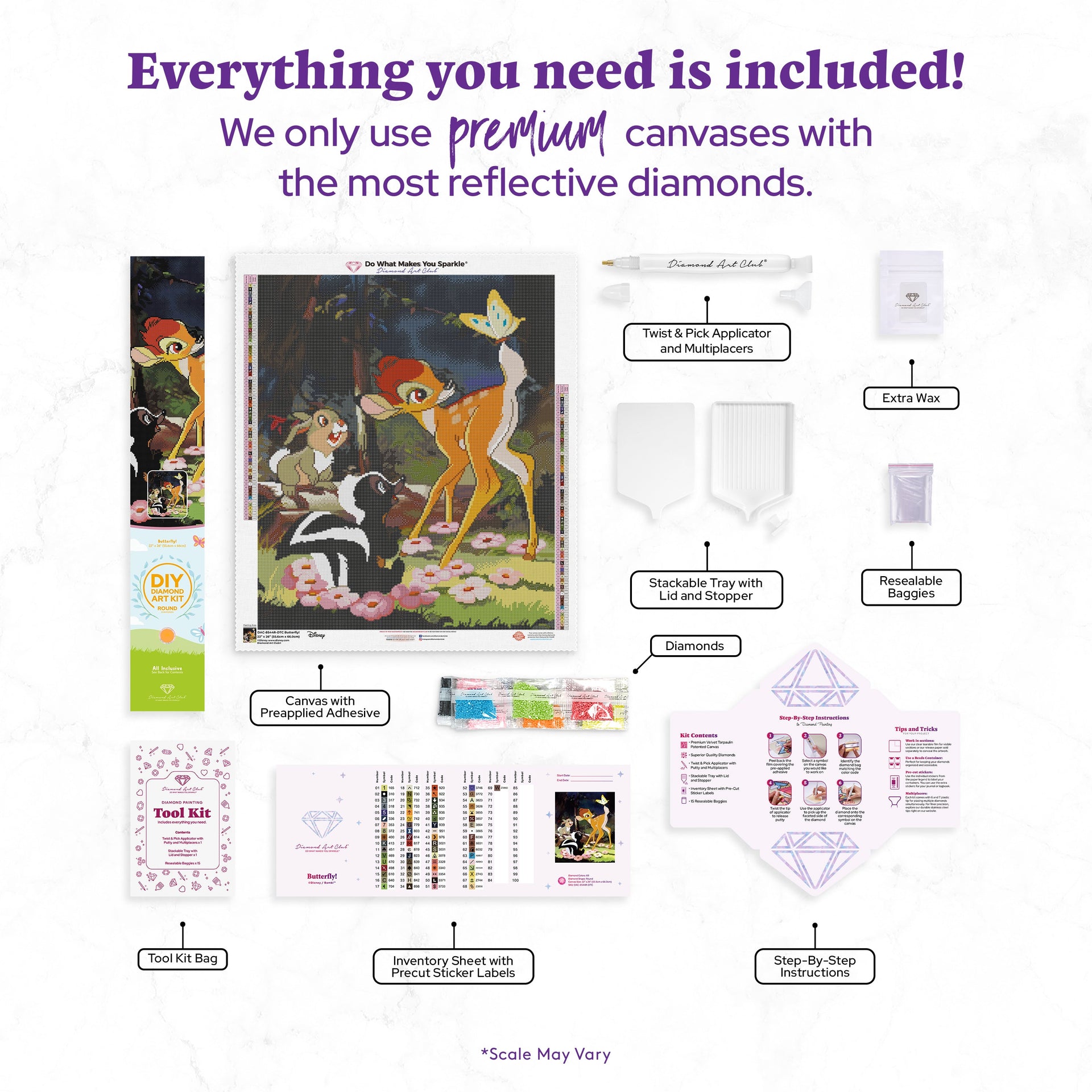 Diamond Painting Butterfly! 22" x 26" (55.6cm x 66cm) / Round with 69 Colors including 3 ABs and 4 Fairy Dust Diamonds / 48,480