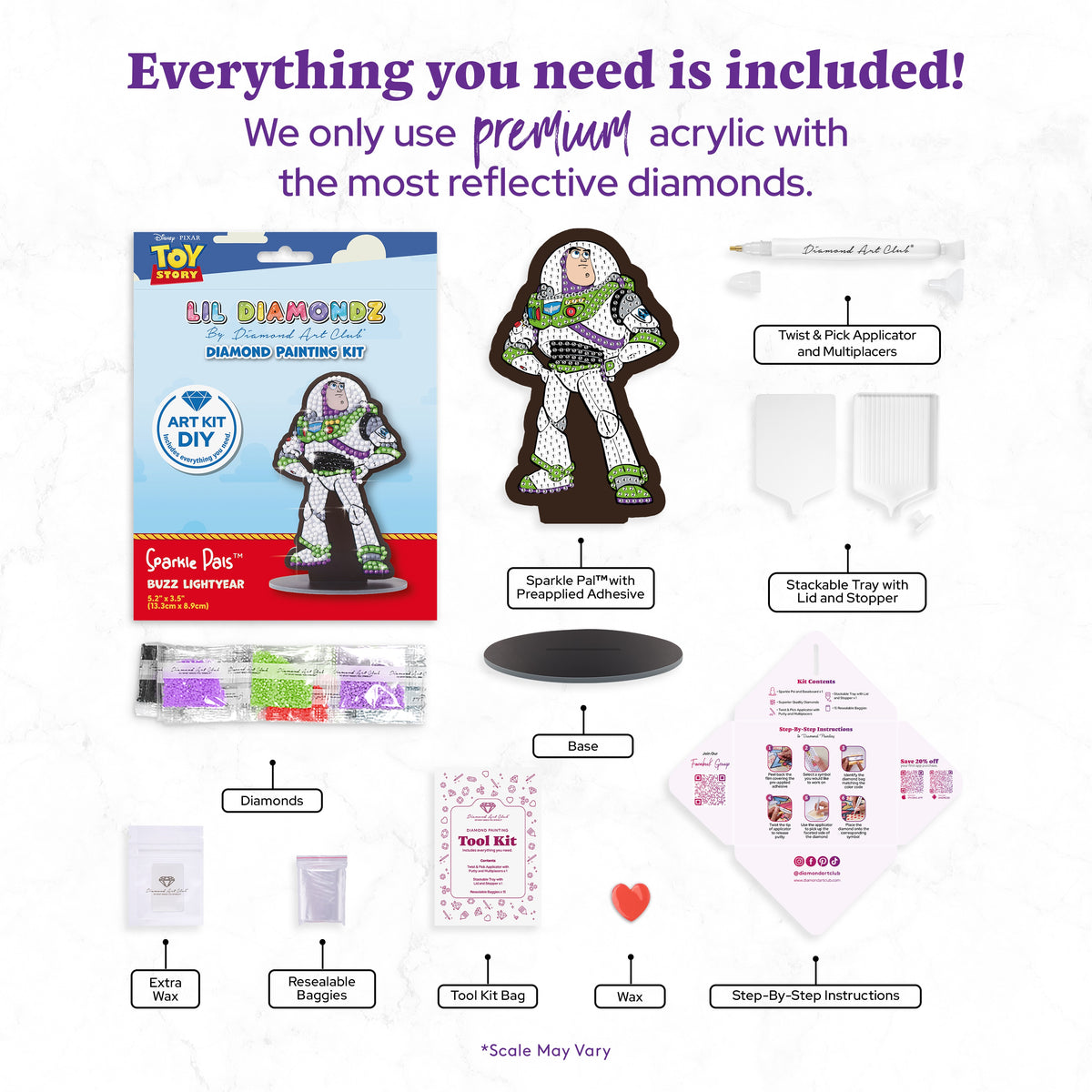 Diamond Painting Buzz Lightyear™ - Sparkle Pals™ 5.2" x 3.5" (13.3cm x 8.9cm) / Round with 7 Colors / 472