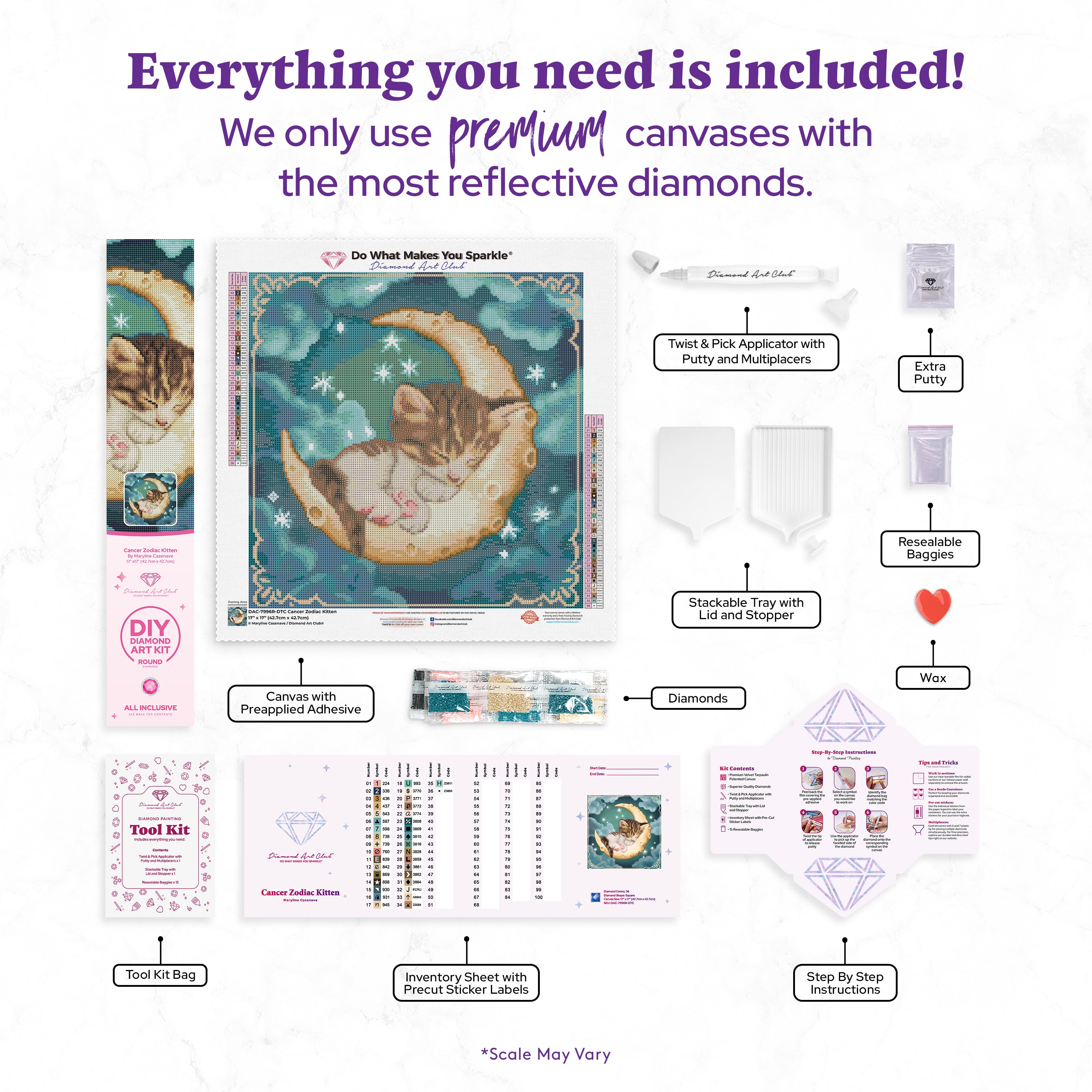 Cancer Zodiac Kitten – Diamond Art Club
