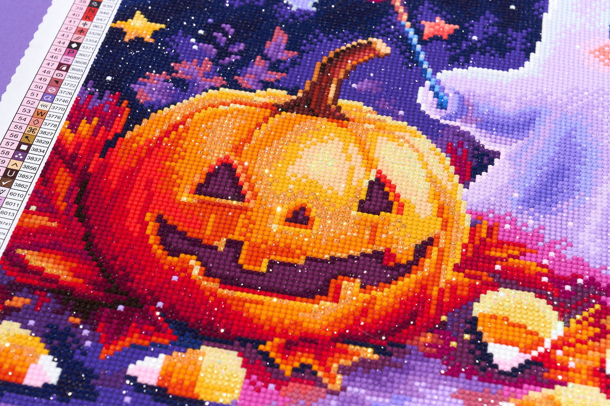 Diamond Painting Candy Corn 26" x 22" (66cm x 55.6cm) / Round with 69 Colors including 2 ABs and 3 Fairy Dust Diamonds / 48,480