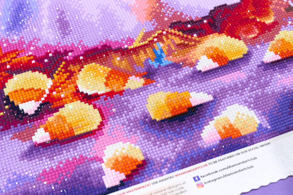 Diamond Painting Candy Corn 26" x 22" (66cm x 55.6cm) / Round with 69 Colors including 2 ABs and 3 Fairy Dust Diamonds / 48,480