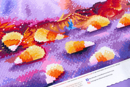 Diamond Painting Candy Corn 26" x 22" (66cm x 55.6cm) / Round with 69 Colors including 2 ABs and 3 Fairy Dust Diamonds / 48,480