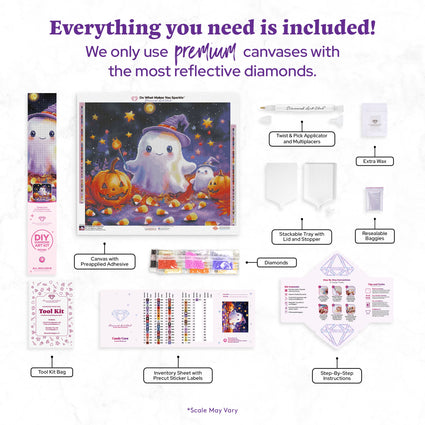 Diamond Painting Candy Corn 26" x 22" (66cm x 55.6cm) / Round with 69 Colors including 2 ABs and 3 Fairy Dust Diamonds / 48,480