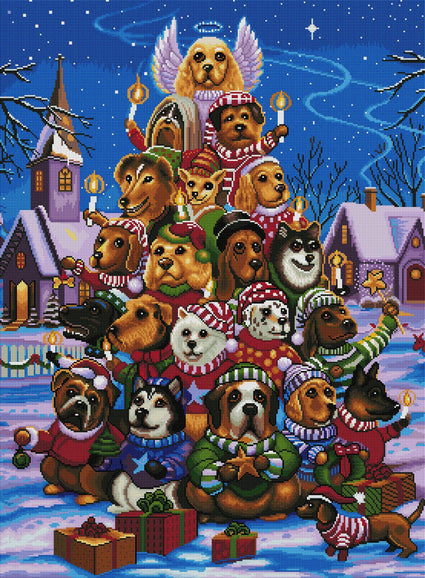 Diamond Painting Canine Christmas 27.6" x 37.4″ (70cm x 95cm) / Square With 48 Colors Including 2 ABs / 104429