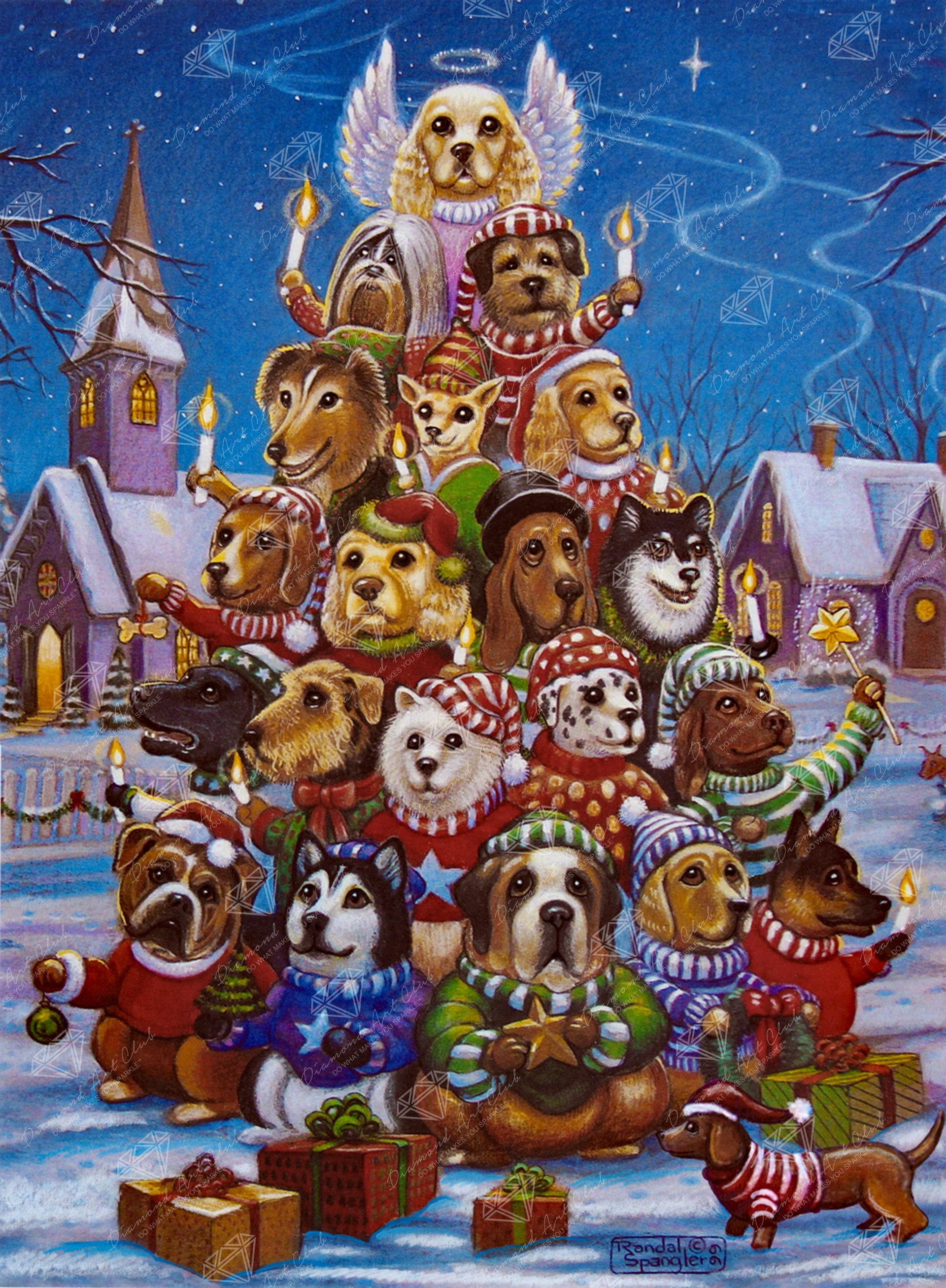 Diamond Painting Canine Christmas 27.6" x 37.4″ (70cm x 95cm) / Square With 48 Colors Including 2 ABs / 104429