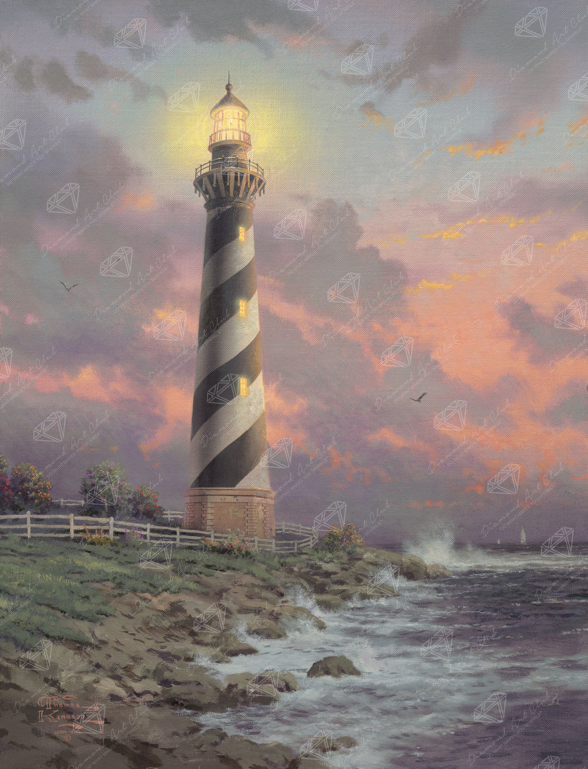 Diamond Painting Cape Hatteras Light 25.6" x 33.5" (65cm x 84.9cm) / Square With 56 Colors Including 1 Frosted Diamond and 5 Fairy Dust Diamonds / 89,001