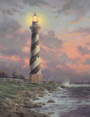 Diamond Painting Cape Hatteras Light 25.6" x 33.5" (65cm x 84.9cm) / Square With 56 Colors Including 1 Frosted Diamond and 5 Fairy Dust Diamonds / 89,001