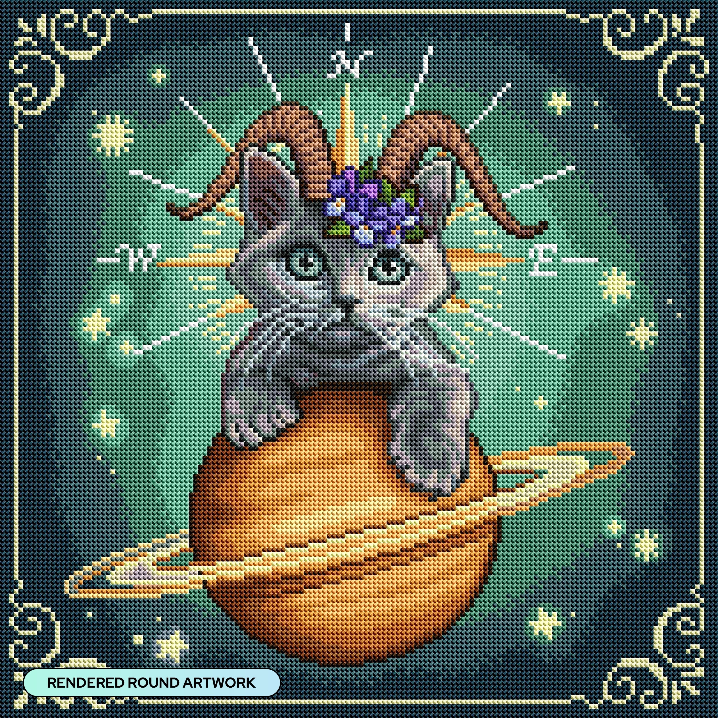 Capricorn Zodiac Kitten – Diamond Art Club