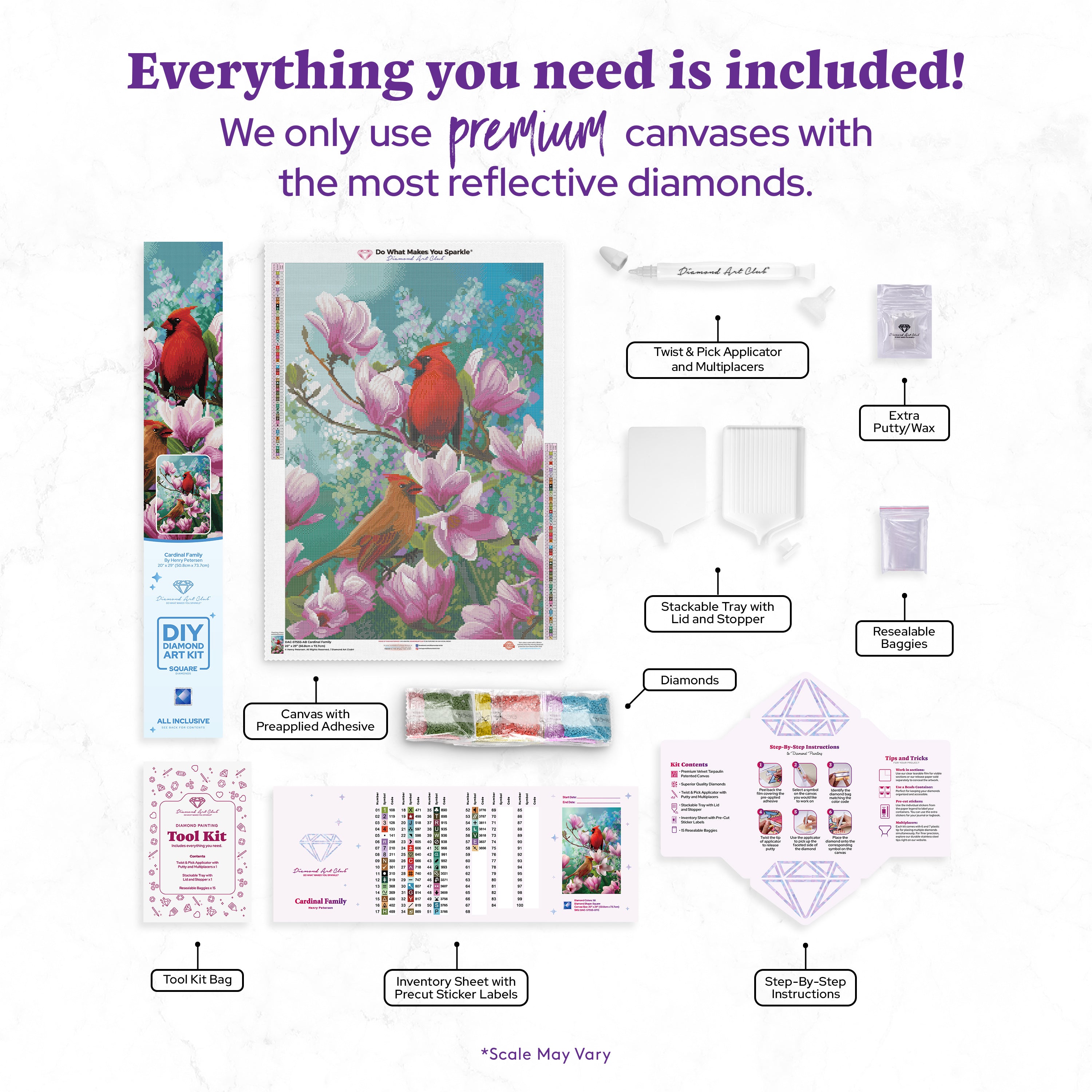 Cardinal Family – Diamond Art Club