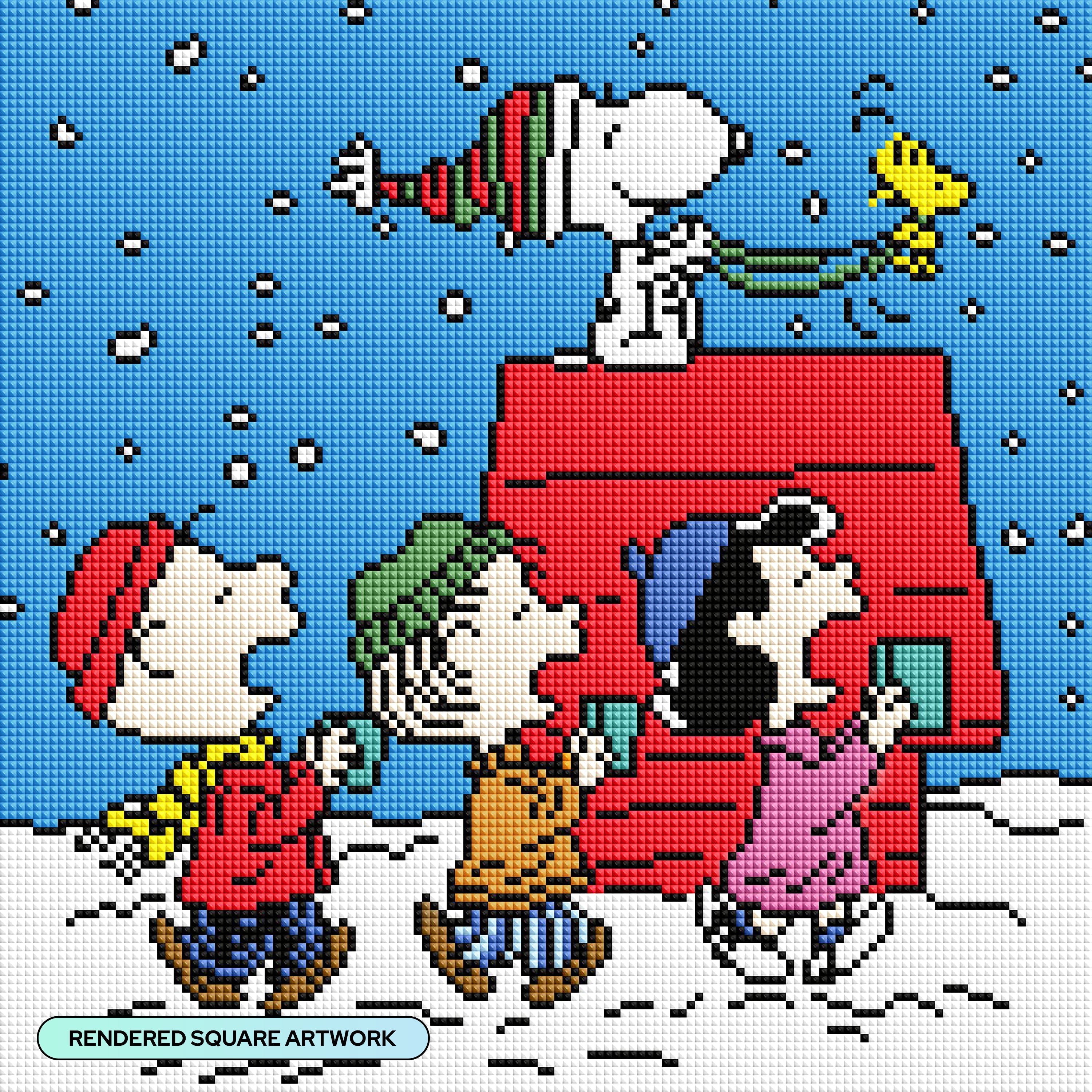 Charlie Brown Snoopy Christmas Paint with Diamonds