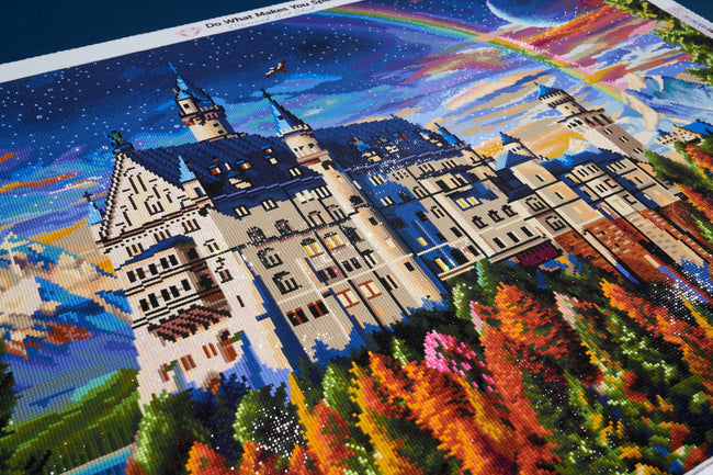 Diamond Painting Castle Neuschwanstein 35.8" x 25.6" (91cm x 65cm) / Square with 71 Colors including 4 ABs and 1 Fairy Dust Diamonds / 95,265