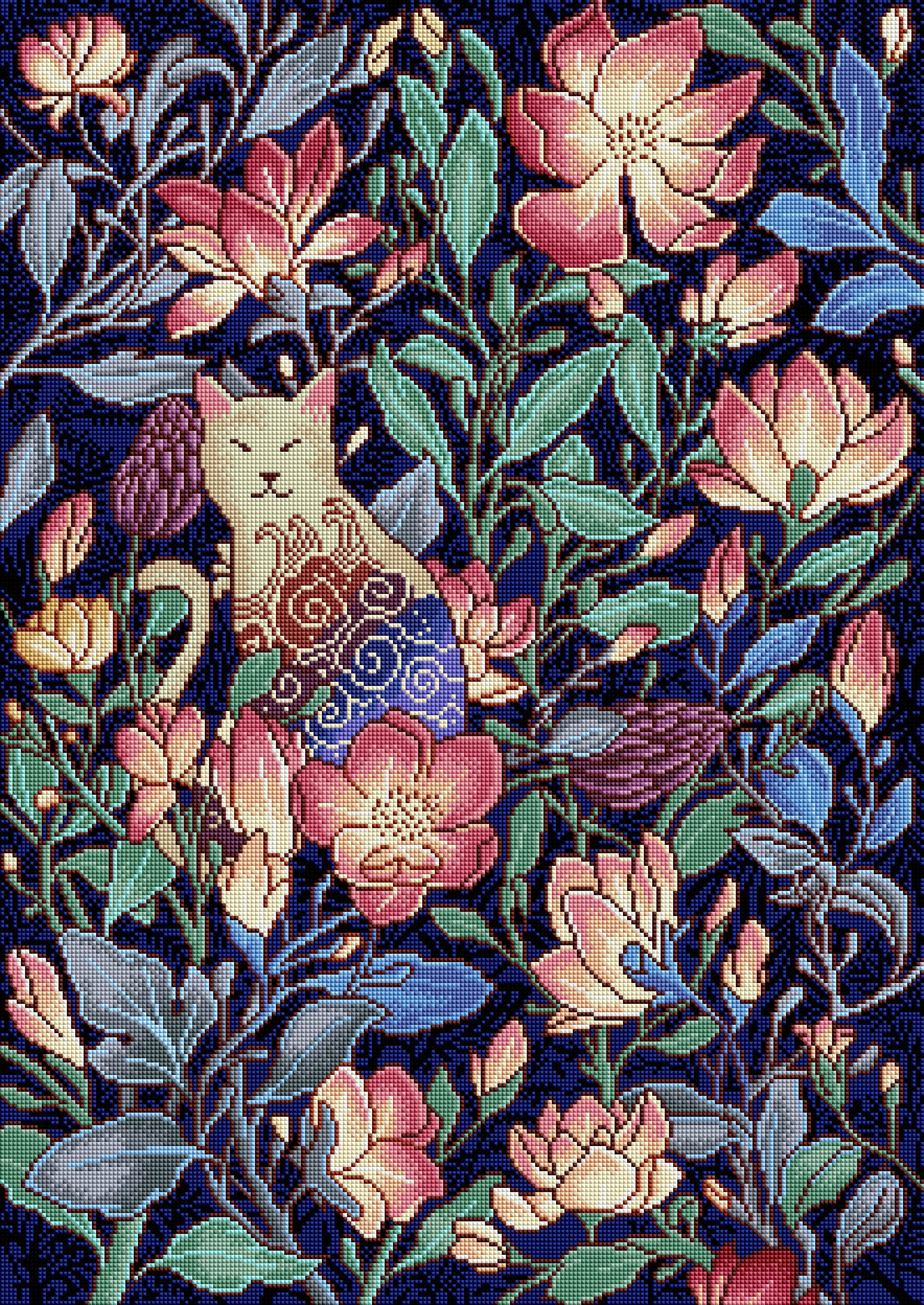 Cat and Magnolia – Diamond Art Club