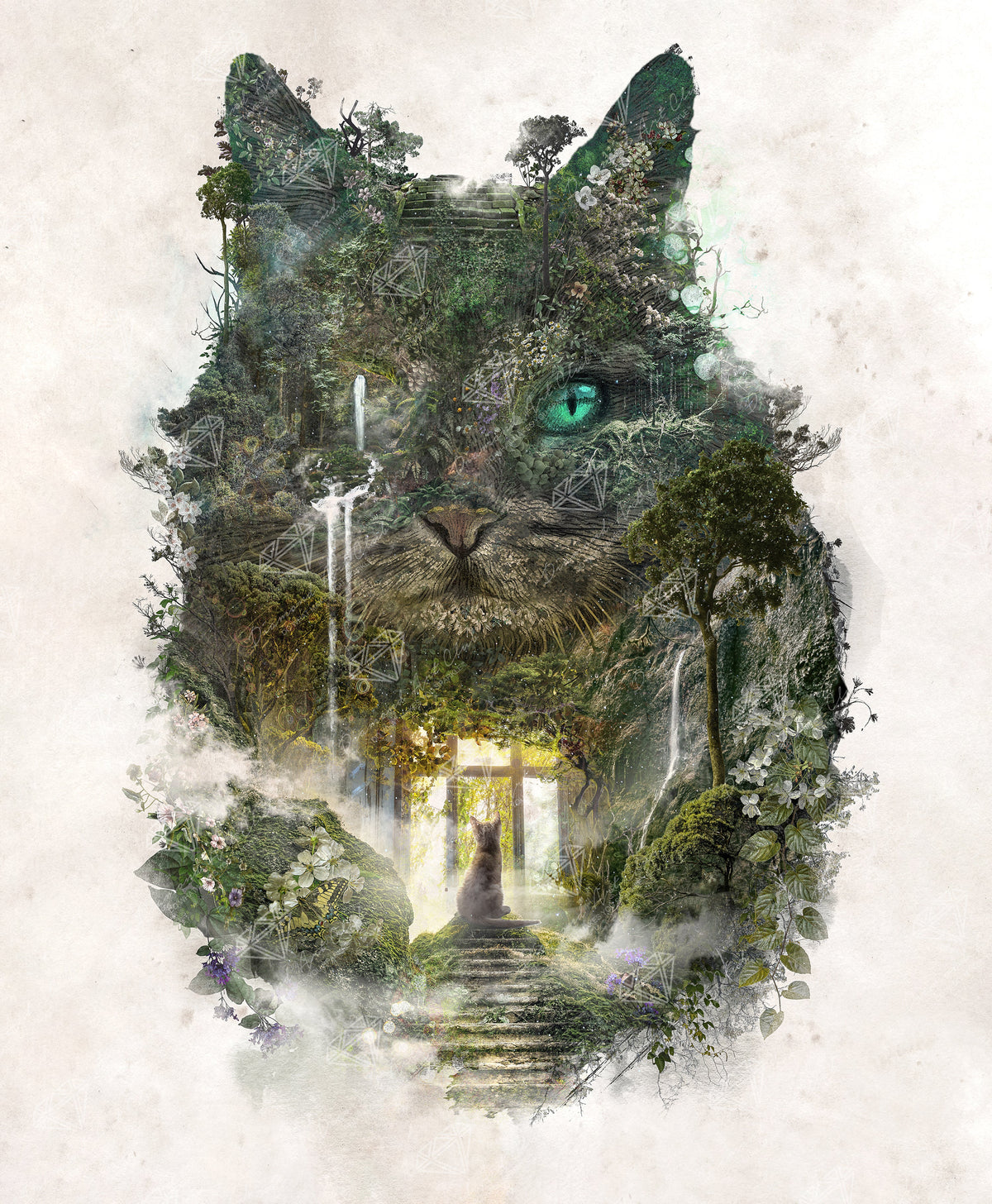 Diamond Painting Cat Dreams of Leaving 27.6" x 33.5" (69.9cm x 84.9cm) / Square With 82 Colors including 2 ABs and 4 Fairy Dust Diamonds / 95,821