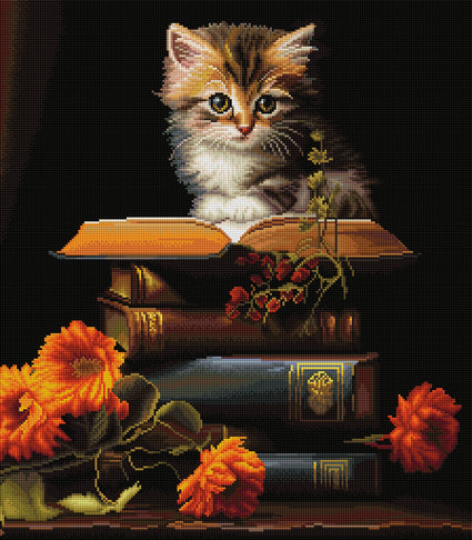 Diamond Painting Cat Tales 22" x 25" (55.8cm x 63.7cm) / Square with 71 Colors including 1 AB and 1 Electro Diamond and 4 Fairy Dust Diamonds / 57,344