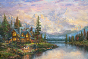 Diamond Painting Cathedral Mountain Lodge 41.3" x 27.6" (104.8cm x 69.9cm) / Square With 94 Colors Including 3 ABs and 3 Fairy Dust Diamonds / 118,301