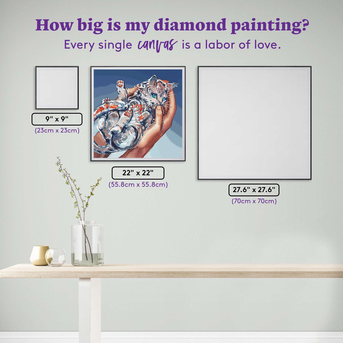 Diamond Painting Cats are Liquids 22" x 22" (55.8cm x 55.8cm) / Square with 48 Colors including 2 ABs and 1 Iridescent Diamond and 2 Fairy Dust Diamonds / 50,176