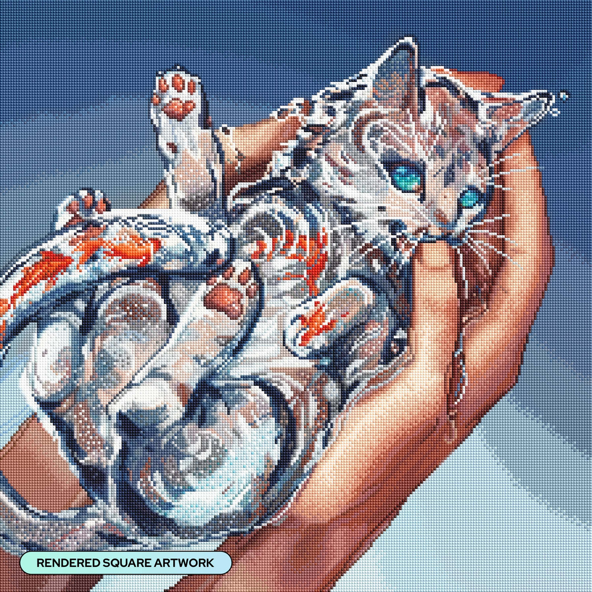 Diamond Painting Cats are Liquids 22" x 22" (55.8cm x 55.8cm) / Square with 48 Colors including 2 ABs and 1 Iridescent Diamond and 2 Fairy Dust Diamonds / 50,176
