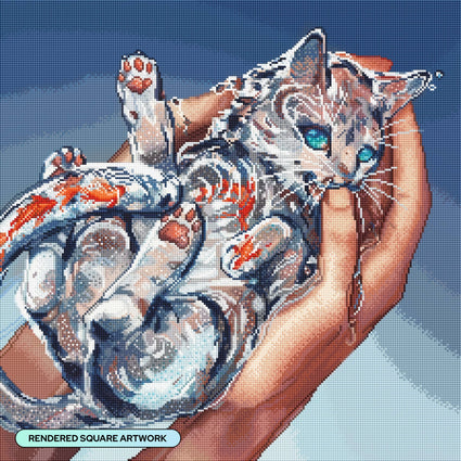 Diamond Painting Cats are Liquids 22" x 22" (55.8cm x 55.8cm) / Square with 48 Colors including 2 ABs and 1 Iridescent Diamond and 2 Fairy Dust Diamonds / 50,176
