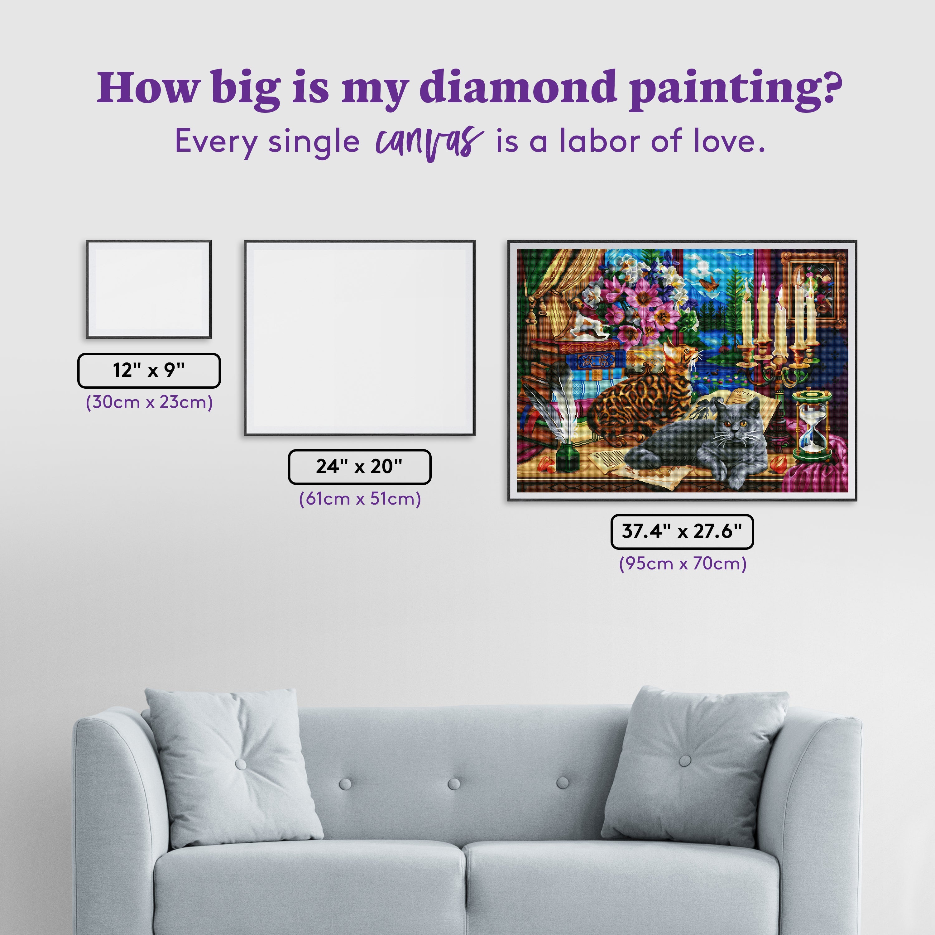 Cats Near the Window at Night – Diamond Art Club