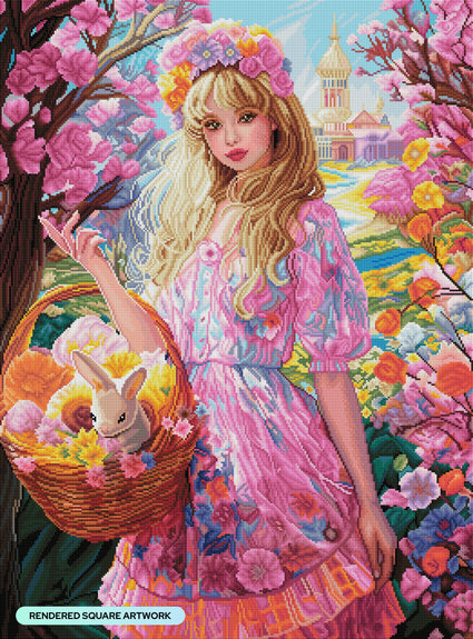 Diamond Painting Celebration of Spring 25.6" x 34.7" (65cm x 88cm) / Square with 74 Colors including 2 ABs and 3 Fairy Dust Diamonds / 92,133