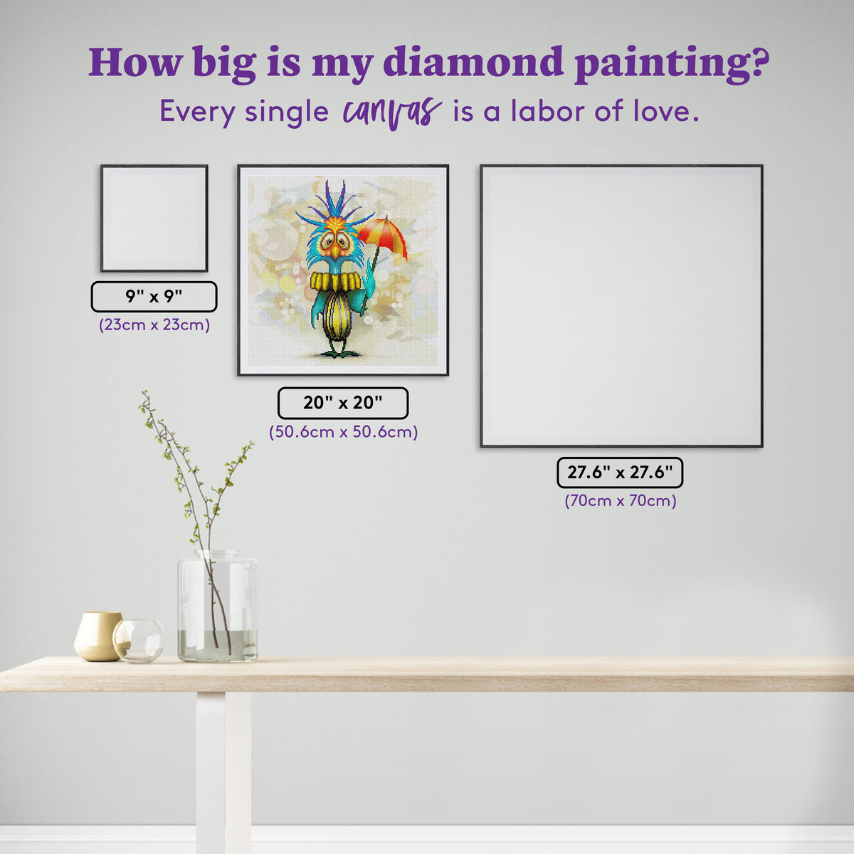 Diamond Painting Charlie 20" x 20" (50.6cm x 50.6cm) / Round with 71 Colors including 1 AB and 3 Fairy Dust Diamonds / 33,856