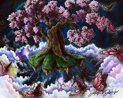 Diamond Painting Cherry Blossom Tree 34.6" x 27.6" (88cm x 70cm) / Square with 59 Colors including 3 ABs and 1 Electro Diamond and 3 Fairy Dust Diamonds / 99,193