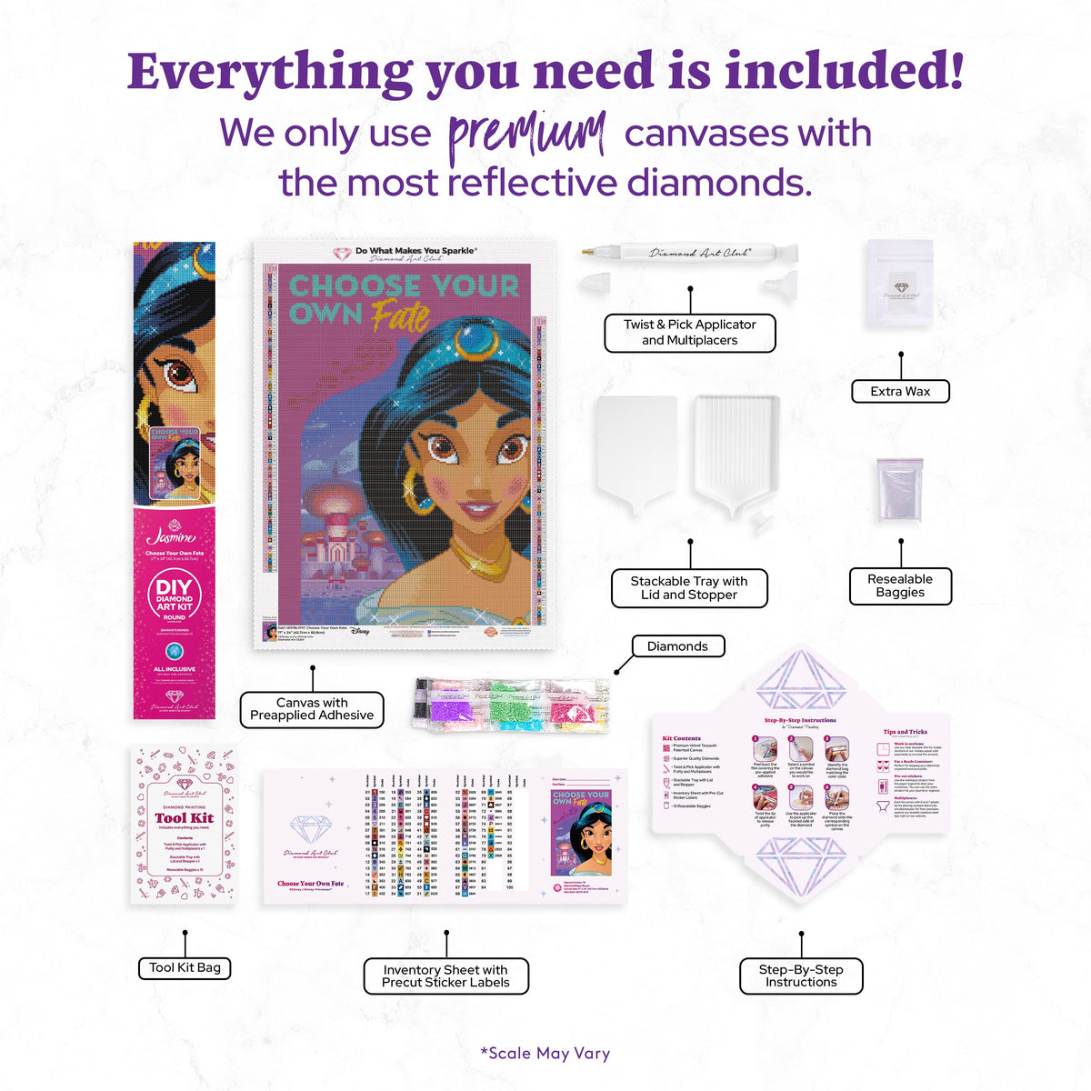 Diamond Painting Choose Your Own Fate 17" x 24" (42.7cm x 60.7cm) / Round with 79 Colors including 3 ABs and 1 Iridescent Diamond and 2 Fairy Dust Diamonds / 34,255