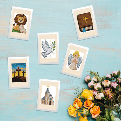 Diamond Painting Christian - Mini Dazzles™ 4" x 6" (10.2cm x 15.2cm) / Square With 27 Colors Including 1 Iridescent Diamond and 26 Fairy Dust Diamonds / 5,336