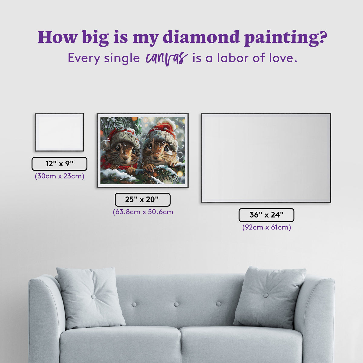 Diamond Painting Christmas Buddies 25" x 20" (63.8cm x 50.6cm) / Round with 57 Colors including 2 ABs and 4 Fairy Dust Diamonds / 42,688