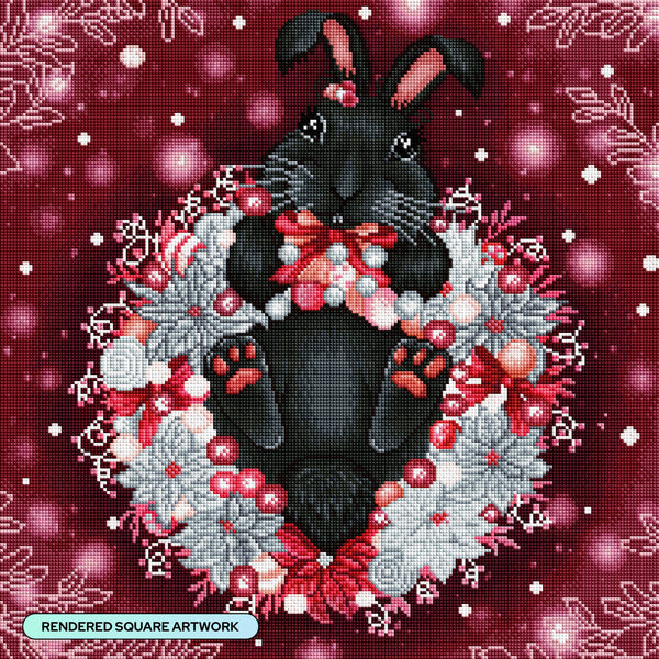 Diamond Dot Rabbit Christmas Bunny – Diamond Art Club