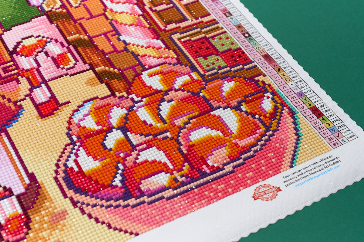 Diamond Painting Christmas Candy Shop 22" x 31" (55.6cm x 78.7cm) / Round With 89 Colors Including 2 ABs and 1 Iridescent Diamond and 6 Fairy Dust Diamonds / 57,772