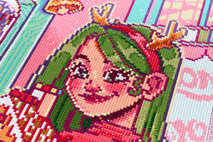 Diamond Painting Christmas Candy Shop 22" x 31" (55.6cm x 78.7cm) / Round With 89 Colors Including 2 ABs and 1 Iridescent Diamond and 6 Fairy Dust Diamonds / 57,772