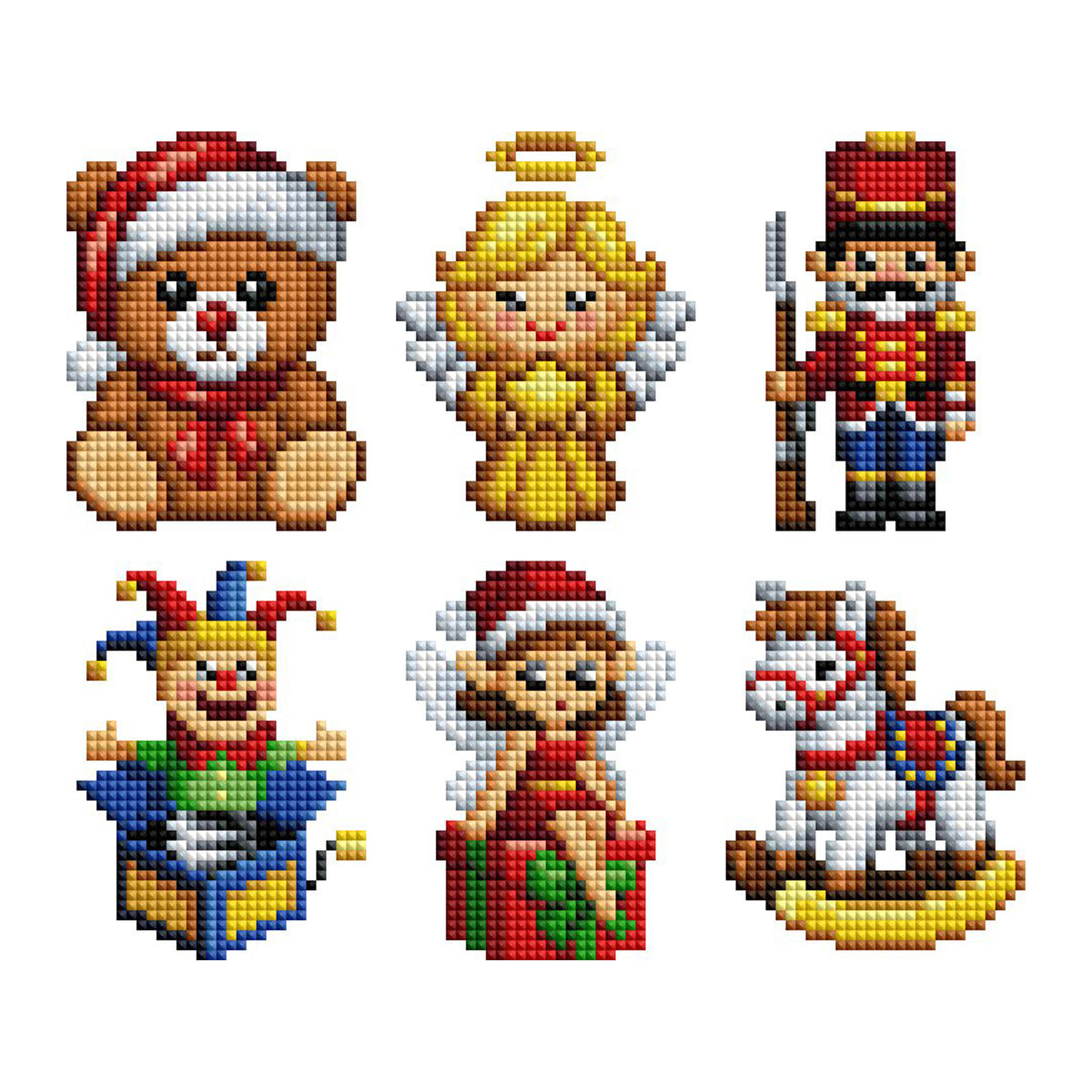 Diamond Painting Christmas Characters - Mini Dazzles™ 4" x 6" (10.2cm x 15.2cm) / Square With 30 Colors Including 2 ABs and 28 Fairy Dust Diamonds / 4,452