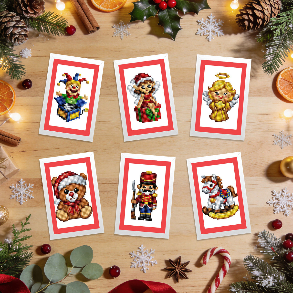 Diamond Painting Christmas Characters - Mini Dazzles™ 4" x 6" (10.2cm x 15.2cm) / Square With 30 Colors Including 2 ABs and 28 Fairy Dust Diamonds / 4,452