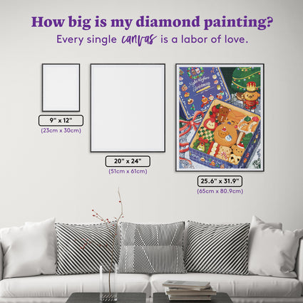 Diamond Painting Christmas Cookie Tin 25.6" x 31.9" (65cm x 80.9cm) / Square with 81 Colors including 2 ABs and 4 Fairy Dust Diamonds / 84,825