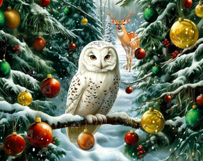 Diamond Painting Christmas Friends 34.7" x 27.6" (87.9cm x 69.9cm) / Square with 77 Colors including 2 ABs and 3 Fairy Dust Diamonds / 99,193