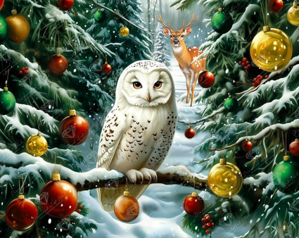 Diamond Painting Christmas Friends 34.7" x 27.6" (87.9cm x 69.9cm) / Square with 77 Colors including 2 ABs and 3 Fairy Dust Diamonds / 99,193