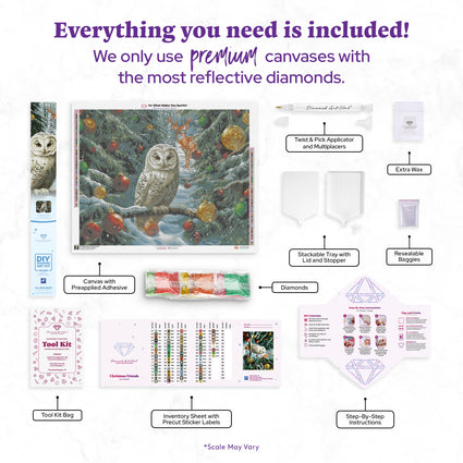 Diamond Painting Christmas Friends 34.7" x 27.6" (87.9cm x 69.9cm) / Square with 77 Colors including 2 ABs and 3 Fairy Dust Diamonds / 99,193