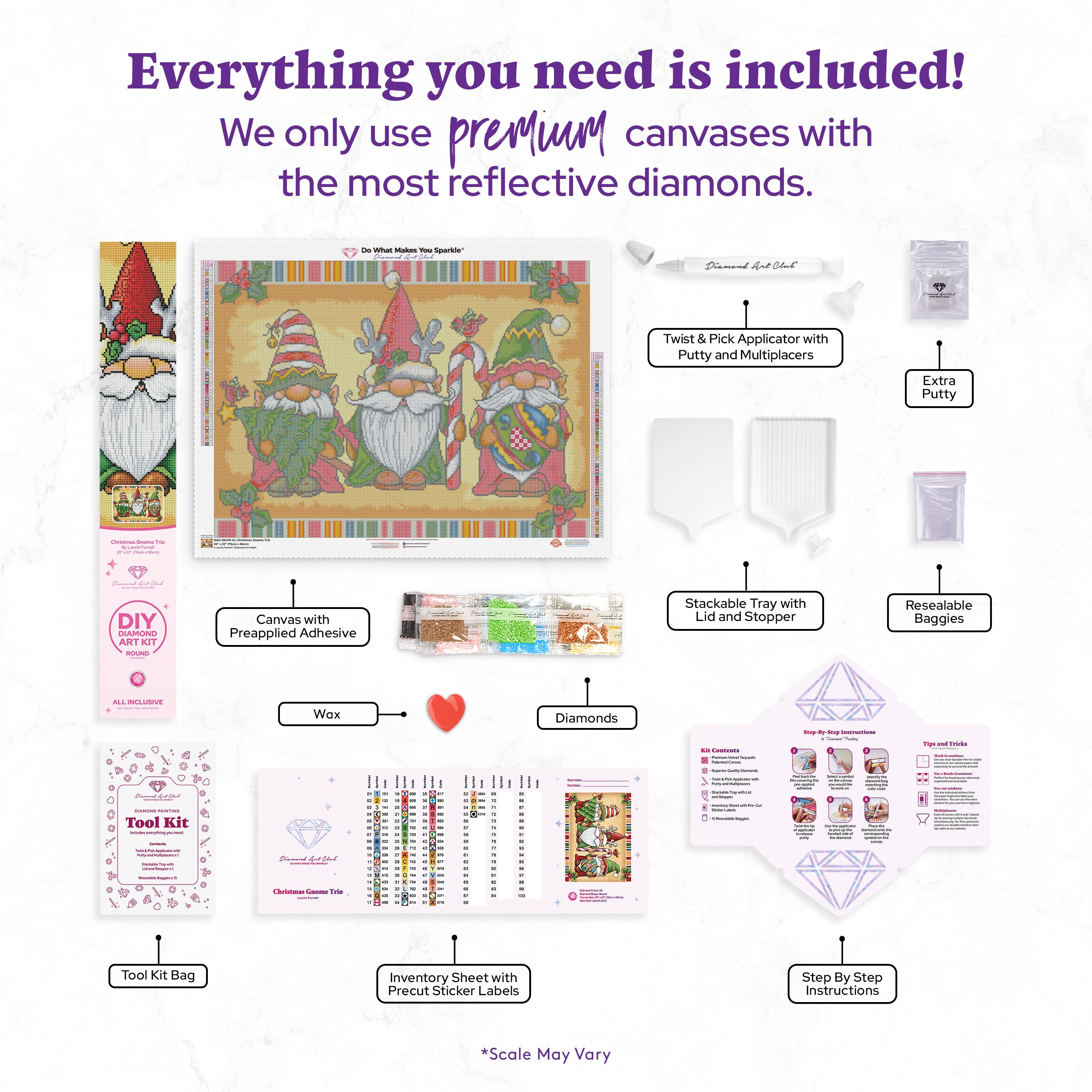 クリスマスの3人のノーム ダイヤモンドアートキット – Diamond Art Club