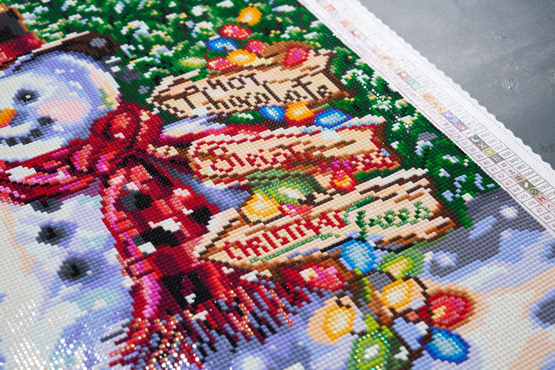 Diamond Painting Christmas Lane 27.6" x 36.6" (70cm x 93cm) / Square with 62 Colors including 4 ABs and 2 Fairy Dust Diamonds / 104,813