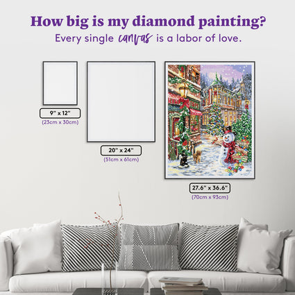 Diamond Painting Christmas Lane 27.6" x 36.6" (70cm x 93cm) / Square with 62 Colors including 4 ABs and 2 Fairy Dust Diamonds / 104,813